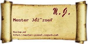 Mester József névjegykártya